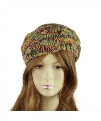 Knitted Headband - Multicolor Braided Knitted Headband- Beige - CM128FEA14X