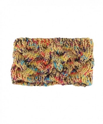 Multicolor Braided Knitted Headband Beige