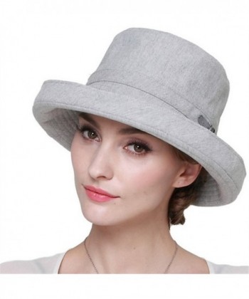 LITHER Women's Sun Protective Cotton Bucket Hat for Summer Beach Hat - Grey - CS17YYG04IL