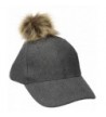 Rampage Women's Winter Hat With Faux Fur Pom - Charcoal - CQ12JRPGX6P