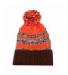 HAT DEPOT Striped Cuffed Brown Orange