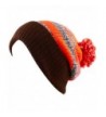 HAT DEPOT Striped Cuffed Brown Orange in Women's Skullies & Beanies