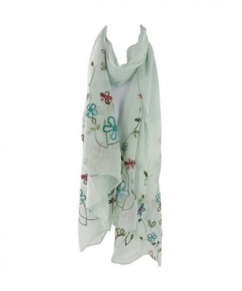 Silver Fever Floral Embroidery Light in Fashion Scarves