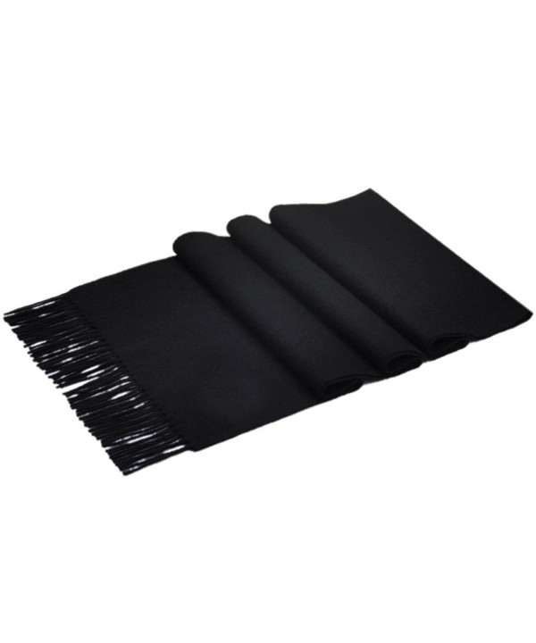 NOVAWO Super Soft Cashmere Wool Scarf for Men Women- 70"x12" (8 Colors) - Black - CC11OTV3D07