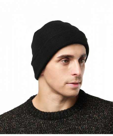 MIERSPORTS Watch Cap Knit Hat Daily Beanie For Men and Women - Black - CD186KGW9GT