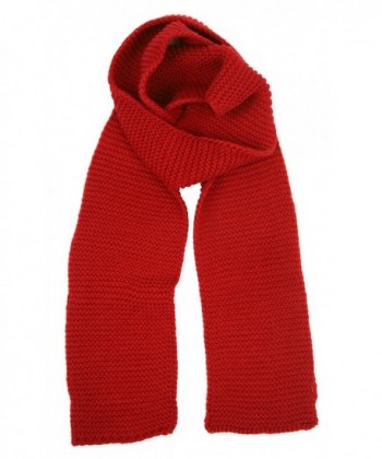 LL Unisex Winter Knit Solid Ribbed Lightweight Scarf Muffler for Women and Men - Cranberry - CR1884U5RLW