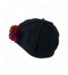 Flower Trim Wool Newsboy Cap