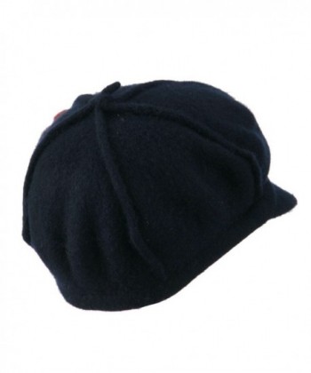 Flower Trim Wool Newsboy Cap in Women's Newsboy Caps