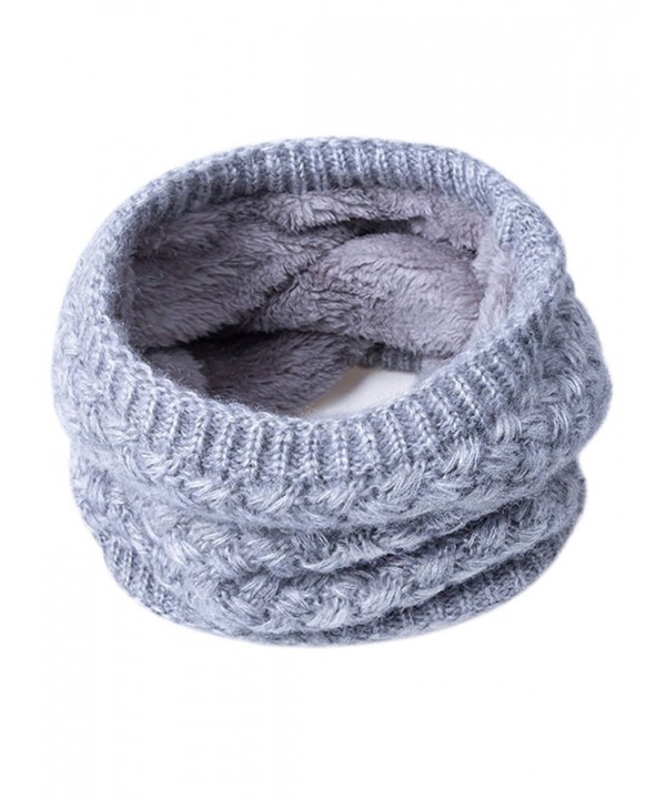 EVRFELAN Winter Infinity Scarf knit Kids Neck Warmer Chunky Soft Thick Circle Loop Scarves - Knit Grey - CA18549GG68