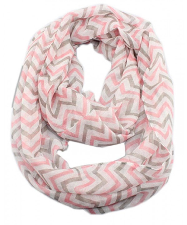 MerryDay Soft Multicolor Sheer Infinity Scarf - Pink/Grey/White - CC12BOLF86B