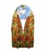 Elegna 100% Luxurious Silk Scarf Claude Monet Famous Painted Scarves - Poppy Field in Argenteuil - C317YC837OX