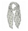 White Lightweight Anchor Print Skinny in Fashion Scarves