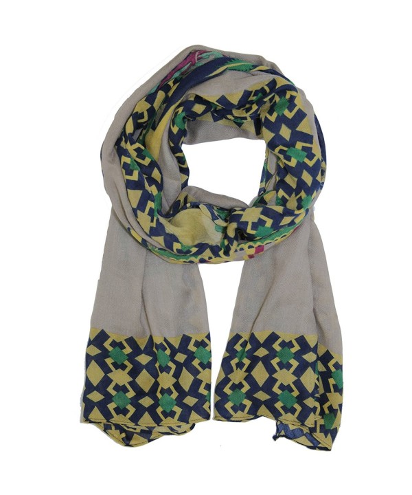 Bucasi Geometric Morrocan Inspired Print Scarf - Tan - CE11FJSI74V