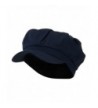 Cotton Elastic Newsboy Cap-Navy W15S51F - C211E8TUR8L