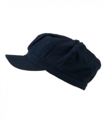 Cotton Elastic Newsboy Cap-Navy W15S51F C211E8TUR8L