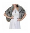 Dressart Women's Faux Fur Wedding Bridesmaid Cloak Party Wrap Shawl Stole - Gray - CF187G5HSS9