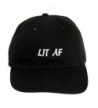Newhattan "LIT AF" 100% Cotton Adjustable Dad Hat - Sports Cap - Black - CI12O63ABAM