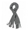 DRY77 Super Soft Luxurious Classic Cashmere Feel Winter Scarf for Women and Men - Black White Houndstooth - C412N421TL9