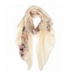 GERINLY Womens Scarfs Blossom Embroidery Soft Spring Wrap Shawl - Beige Yellow - CZ180CII6E4