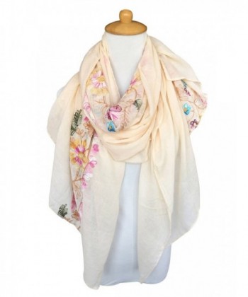 GERINLY Womens Scarfs Blossom Embroidery