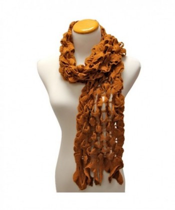 Light Brown Womens Scalloped Winter in Fashion Scarves