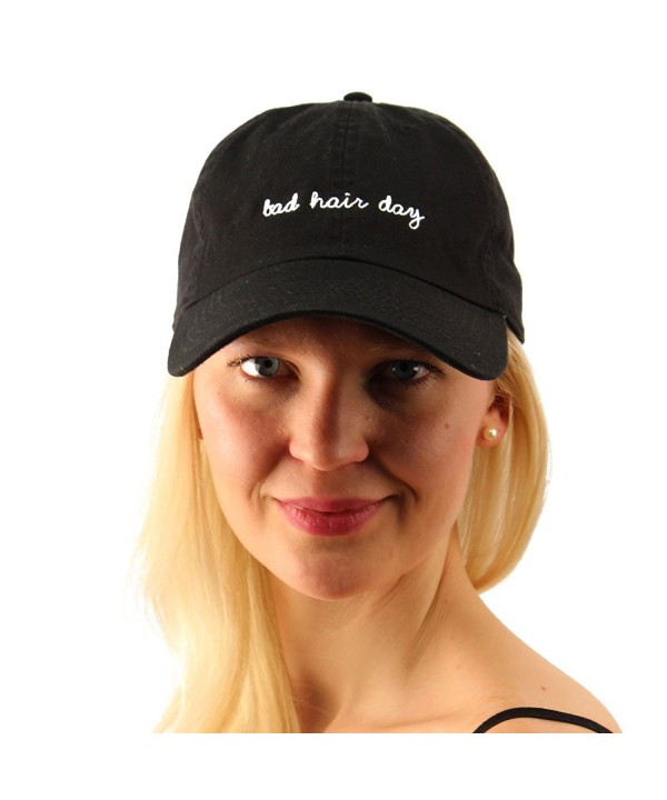 Everyday Bad Hair Day Adjustable Cotton Baseball Sun Visor Cap Dad Hat - Black - CJ17YX5HOS2