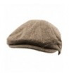 Men's Front Snap Wool Plaid Flat Golf Ivy Driving Cab Cap Hat - Brown - CJ11HZHISK7