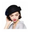 Maitose Women's Lace Flower Wool Beret Cap - Black - CS12MCIFWI9