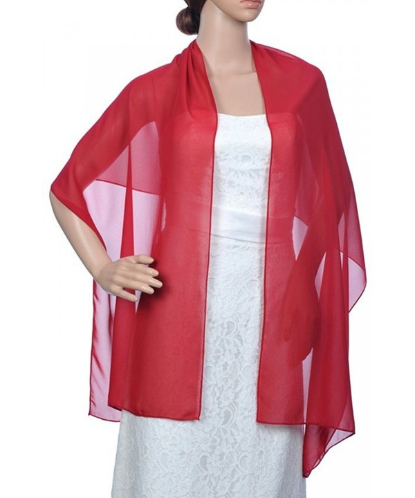 Edress Chiffon Sheer Evening Dress Shawl Scarves - Red - CZ11QO2ZYHT Edress Chiffon Sheer Evening Dress Shawl Scarves - Red - CZ11QO2ZYHT