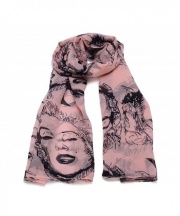 REINDEAR Women Marilyn Monroe Silk Scarf Wrap Shawl US Seller - Pink - CQ11XWVCJN7