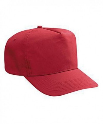 Otto Cotton Twill High Crown Golf Style Caps - Red - CI17YE0R9UH