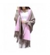 BeneAlways Women Reversible Cape Cloak Pashmina Poncho Scarf Shawl Wrap - Khaki + Pink - CY187AO3XQO