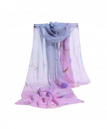 Lifetotem Cute Butterfly Print Scarf for Women Fashionable Scarves - Pinkgrey - CT187WC9RQ6