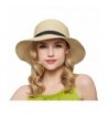 Women Floppy Sun Beach Straw Hats Wide Brim Packable Summer Cap by Janrely - Beige - C2182IQQW4G