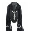 Fashion Cross Pendant Jewelry Necklace Scarf - Black - CJ1299U59IV