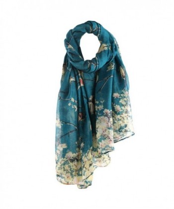 DEESEE(TM) Women Animal Printed Long Scarf Voile Warm Wrap Shawl - Blue - C812O8HV73E