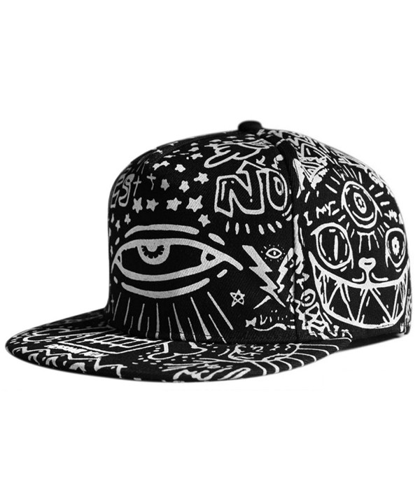 LOCOMO Abstract Art Graffiti Big Eye Painting Baseball Cap FFH252BLK - Black - CP11UB9XIAP