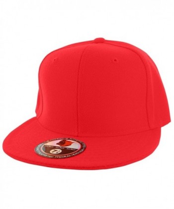Pit Bull Plain Colors Flat Bill Visor Fitted Hat Baseball Cap (25+ Colors 9 Sizes) - Red - C511W4NMR8L