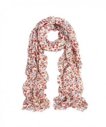 Elegant Cherry Blossom Floral Chiffon Scarf - Different Colors Available - Yellow - C411G7PJHCB