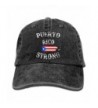 Unisex Puerto Rico Strong Denim Jeanet Baseball Cap Adjustable Cricket Cap For Men Or Women - Black - CJ187ILQY5S