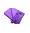 100% Cashmere Wool Scarf Solid Color Made in Germany - Plum - CK1297FZAHH