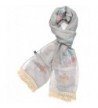 Women's Premium Collection Sheer Soft Embroidered Cotton Scarf - Butterfly- Grey - C812EKH4OV1