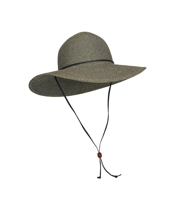 Packable Cotton Fabric Summer Sun Hat- Wide Circle Brim w/ Chin Strap ...