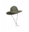 Packable Cotton Fabric Summer Sun Hat- Wide Circle Brim w/ Chin Strap- UPF50+ - Brown - CA12HHG933B