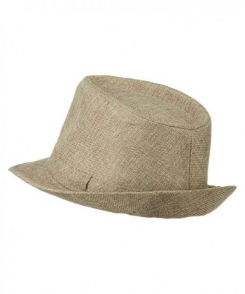 Poly Linen Fedora Hat Khaki