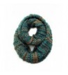 Plum Feathers Two Tone Crochet Knit Infinity Scarf - Teal-taupe - CU11NQURO93