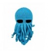 Ateid Unisex Winter Octopus Knit Hat Beard Beanie Windproof - Blue - C812NBXYU7U