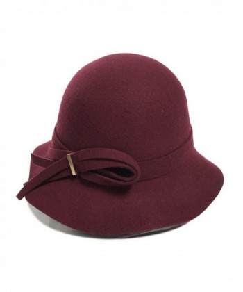 Womens Cloche Winter Black Burgundy