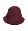 Womens Cloche Winter Black Burgundy in Women's Fedoras