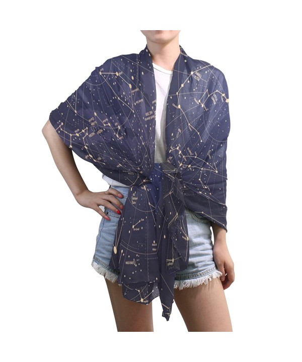 Shawl Wrap Sheer Scarves-12 Constellation Universe Stars-Oblong Chiffon Scarf 04 - Multi 1 - CG12MYMZ9W7